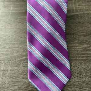 Brooks Brothers 346 Purple Blue White Striped Preppy Silk Men's Tie 58 x 3.5 USA